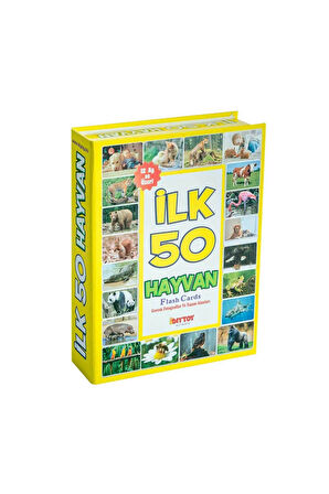 Eğitici Hafıza Kartları İlk 50 Hayvan Kelime Zeka Kartları - Bebekler İçin Eğlenceli Aktivite Set