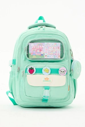 Kawaii 3'lü İlkokul Okul Çantası Seti Lila Kız Çocuk Beslenme Çantalı Kalemlikli
