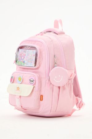 Kawaii 3'lü İlkokul Okul Çantası Seti Pembe Kız Çocuk Beslenme Çantalı Kalemlikli