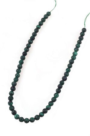 8 MM Faset Kesim Malakit ( Malahit ) Taşı Dizi - DZ4022