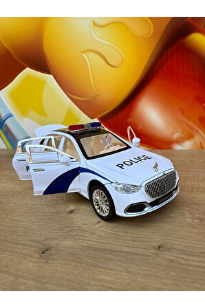 Mercedes Benz S680 Maybach Polis Arabası Mercedes Diecast Oyuncak Polis Arabası Sesli Işıklı