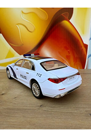 Mercedes Benz S680 Maybach Polis Arabası Mercedes Diecast Oyuncak Polis Arabası Sesli Işıklı