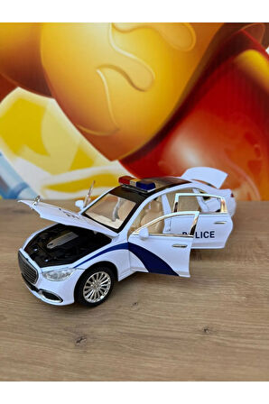 Mercedes Benz S680 Maybach Polis Arabası Mercedes Diecast Oyuncak Polis Arabası Sesli Işıklı