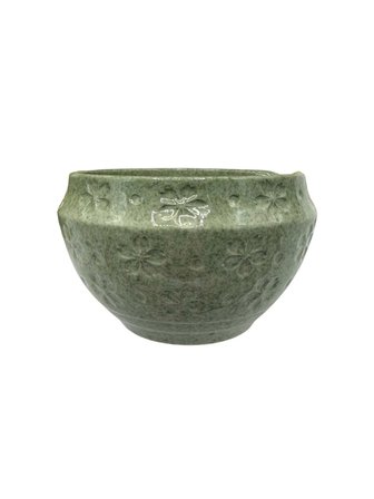 Herbarius 8 Parça Çiçek Desenli Benekli Adaçayı Yeşili Renk Matcha Çayı Hazırlama Seti - Geleneksel Japon Matcha Seti