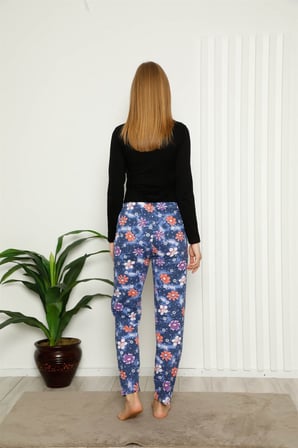 Moda Çizgi Kadın Alt Pijama Lacivert