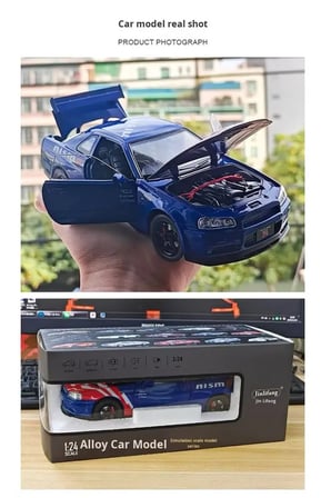 Nıssan Skyline GTR Nismo Diecast Model Araba 1:24 Nıssan Gtr Nısmo Model Metal Araba Pilsiz