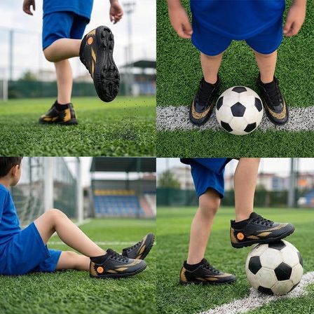 Çocuk Halı Saha Futbol Ayakkabısı – Hafif, Kaymaz Tabanlı, Bağcıklı Kramponsuz Spor Ayakkabı