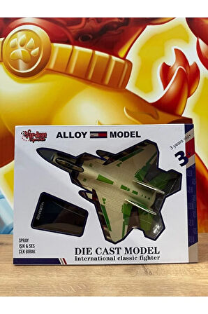 F16 Uçak Çekbırak Sesli Işıklı Jarjlı F16 Uçak Dumanlı (Buhar Atar) Standlı METAL F16 Savaş Uçağı