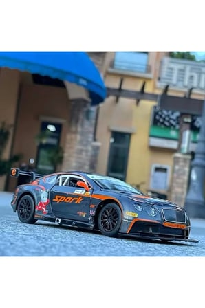 BENTLEY CONTINENTAL GT3 DİECAST MODEL ARABA BENTLEY GT3 MODEL ARABA GRİ 1:24 ÖLÇEK