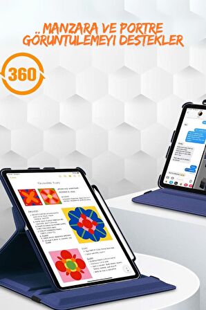 Qpen iPad 3 9.7 inç Uyumlu 360° Tablet Deri Kılıf