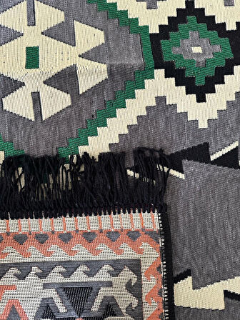 Şark Köşesi Kilim Halı Balkon ve Salon İçin Dekoratif Yıkanabilir Oturma Oda Halısı