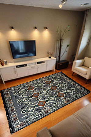 Şark Köşesi Kilim Halı Balkon ve Salon İçin Dekoratif Yıkanabilir Oturma Oda Halısı
