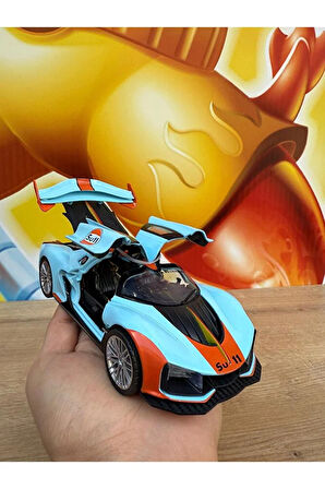 HONGQİ S9 Diecast Model Araba Sesli Işıklı Buhar Atar Kapıları Açılır Diecast Oyuncak Araba