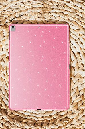 Apple  iPad 10.2 2021 (9.Nesil) Uyumlu Fuchsia Işıltılı Tablet Kılıf