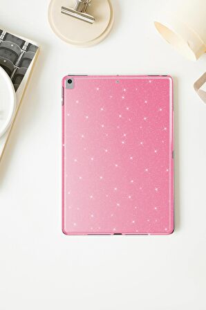 Apple  iPad 10.2 2021 (9.Nesil) Uyumlu Fuchsia Işıltılı Tablet Kılıf