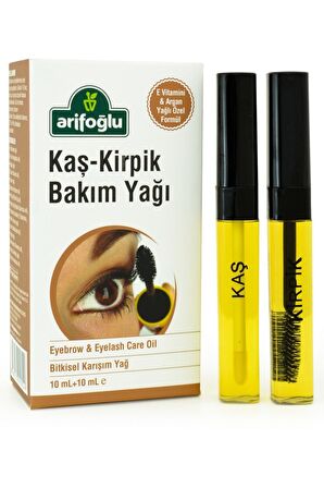 Arifoğlu Kaş Kirpik Bakım Yağı | Doğal E Vitaminli 10+10 ml