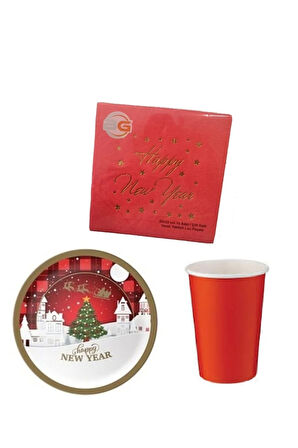 YILBAŞI TABAK BARDAK PEÇETE SETİ