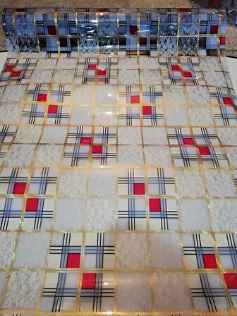 ŞEFFAF MASA ÖRTÜSÜ 1,7 mm  Kalın DESENLİ 100 cm x 250 cm Pvc Kaymaz Masa Örtüsü Koruyucu