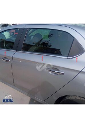 Citroen C-Elysee Krom Cam Çıtası 6 parça 2012 üzeri P.ÇELİK