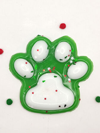 Dev Pati Squishy Taba Squishy Kedi Pati Sıkma 14 cm Pullu Pati Sukuşi - Yeşil