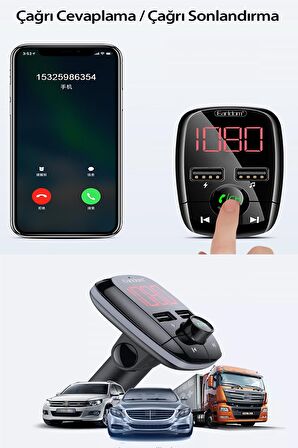 Fuchsia M55 Bluetooth USB3.0 PD Hızlı Şarj Dijital FM Transmitter