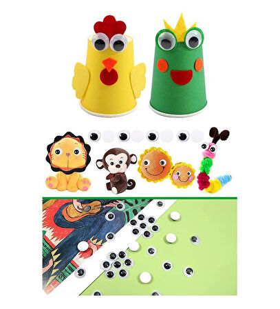 10 mm Renkli Kirpikli Oynargöz Oynayan Göz ,Oynar Göz - 1 Adet