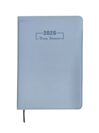 2026 Ajanda Pastel Renkli Dokulu Günlük Ajanda A5 (15x21 cm) - Mavi