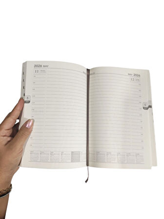 2026 Ajanda Pembe-Mavi Soyut Desenli Günlük Ajanda A5 (15x21 cm) - Karışık