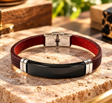Deri Çelik Mixli Trend Model Erkek Bileklik 21,5 cm(2 Farklı Renk Tek Pakette)