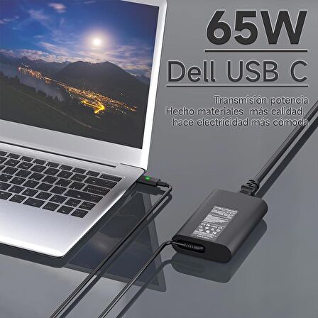 Dell Latitude 11 7212 12 5285 5289 5290 7275 14 5490 7410 7490 USB C Güç Adaptörü 65W Dizüstü Bilgisayar Şarj Kablosu