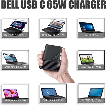 Dell Latitude 11 7212 12 5285 5289 5290 7275 14 5490 7410 7490 USB C Güç Adaptörü 65W Dizüstü Bilgisayar Şarj Kablosu