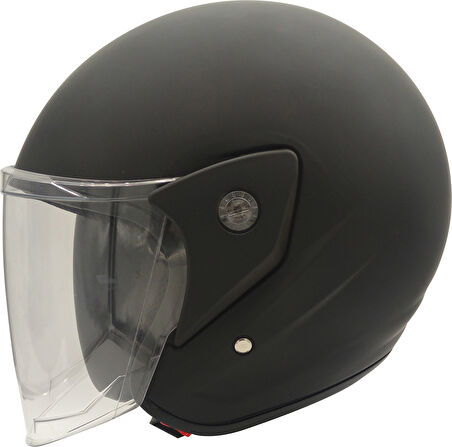 Motosiklet Kaskı Mat Siyah Motor Kask Yarım Açık Geniş Açı Kask Abs Kabuk Malzeme Motorcı Kaskı L-XL