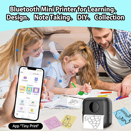 Mini Fotoğraf Resim Yazıcı Kablosuz Etiket Yazıcı Baskı Makinesi Ios Android Uyumlu Termal Printer
