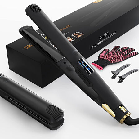 Saç Düzleştirici Maşa 2'si 1 arada Saç Düzleştirici Saç Maşası 7 Sıcaklık Kademesi 100 / 230℃ Ayarlı