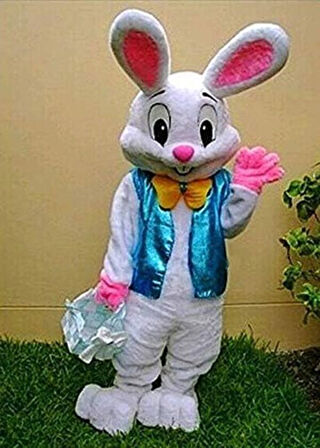Paskalya Tavşanı Kostümü Yetişkinler İçin, Cadılar Bayramı Kostümü Tavşan Maskot Kostüm 