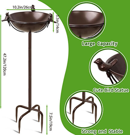 Bahçe Aksesuarı Kuş Havuzu Kuş Yemliği Suluğu Ayarlanabilir Boy Yabani Kuşlar İçin Havuz Yemlik Suluk