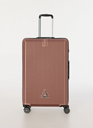 Nasa U.s Pembe Çekçekli Sert Valiz NASA U.S TRIANGLE ROSE BÜYÜK