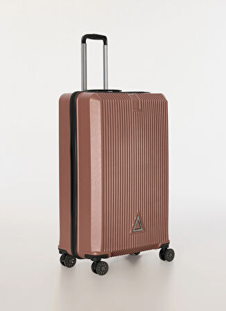 Nasa U.s Pembe Çekçekli Sert Valiz NASA U.S TRIANGLE ROSE BÜYÜK