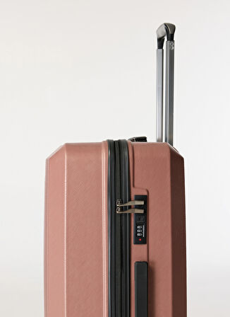 Nasa U.s Pembe Çekçekli Sert Valiz NASA U.S TRIANGLE ROSE BÜYÜK