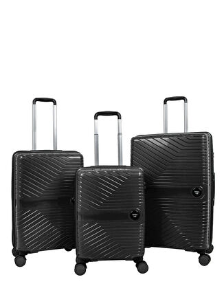 Nasa U.s Siyah Çekçekli Sert Valiz NASA U.S PP SİYAH ORTA BOY VALİZ