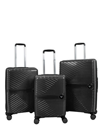 Nasa U.s Siyah Çekçekli Sert Valiz NASA U.S PP SİYAH BÜYÜK BOY VALİZ