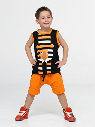 Tiger Çizgili Harem Şort Takım