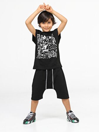 Black Graf Harem Erkek Çocuk Şort Takım