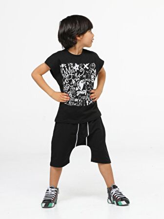 Black Graf Harem Erkek Çocuk Şort Takım