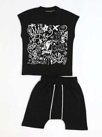 Black Graf Harem Erkek Çocuk Şort Takım