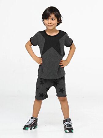 Star Neck Erkek Çocuk Şort Takım