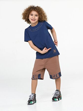 New Gen Kahve Şort + T-shirt Takım