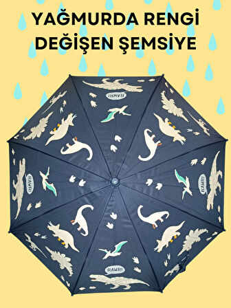 Yağmurda Rengi Değişen Lacivert Erkek Çocuk Şemsiye