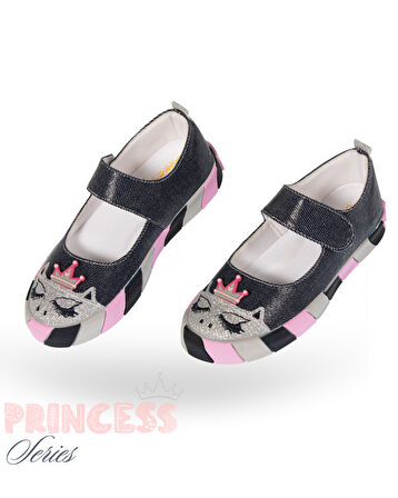 Prenses Parlak Denim Kız Çocuk Babet