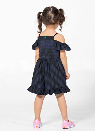 Laci Ekoseli Fırfırlı Elbise